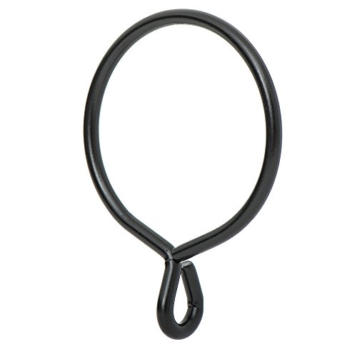 Ivilon Drapery Eyelet Curtain Rings - 2.3'' Metal Rings Hooks for Curtain Hook Pins, Set of 14 - Black