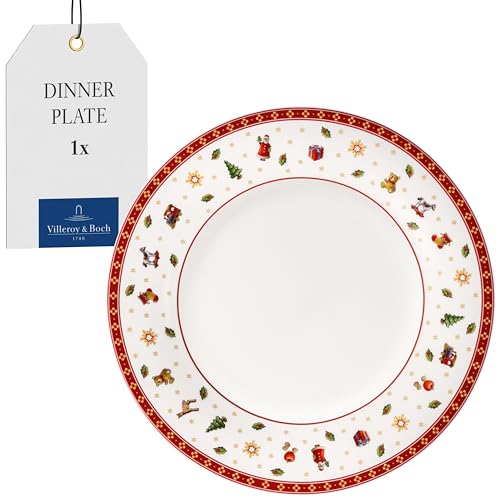 Villeroy & Boch - Toy's Delight Specials Dinner Plate Red and White - Dishwasher Safe, Microwave Safe, Plate, Tableware, Dinnerware Xmas, Christmas, Premium Porcelain