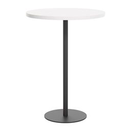 Office Hippo Circular Bar Table, Sturdy & Robust High Office Table, Stylish Work Table For Home Office, Ideal For Reception Area & Breakout Room, High Table Desk, 5 Year Guarantee - White / Black