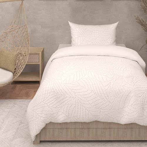 Intemporel Soleil d'Ocre 3D Microfibre Duvet Cover Set 140 x 200 cm Maya White