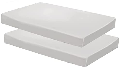 "Gilbins Cot Size 30"" x 75"" Fitted Sheet, Made of Cotton, Perfect for Camp Bunk Beds/RVs/Guest Beds (2 Pack White)"