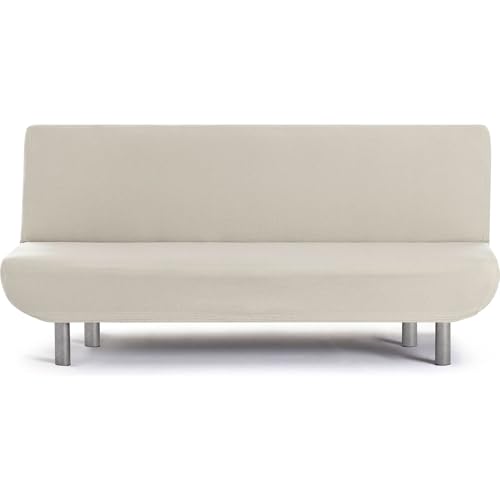 ECOMMERC3 - 3 Seater Clic-Clac Bi-Elastic Universal Sofa Cover ??? Ecru Sofa Cover, Easy to Put on and Remove, Anti-Wear Protection