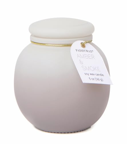 Paddywax Scented Candles Orb Collection Ombre Glass Luxury Artisan Candle, 141g, Amber & Smoke
