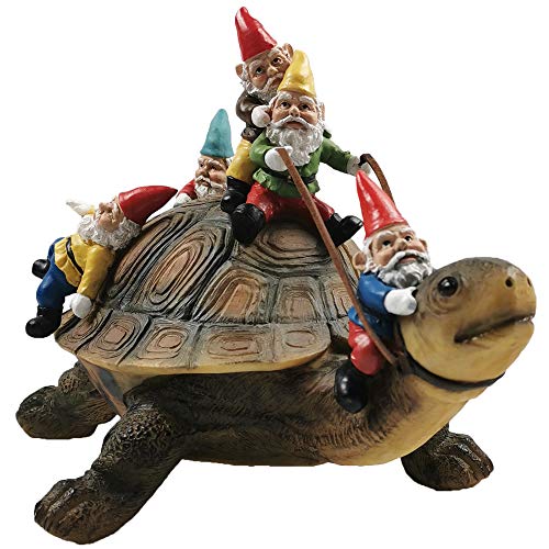 Muse Design Garden Gnome Turtle Statues Yard Art Resin Figurine Decorations Outdoor Garden D??cor