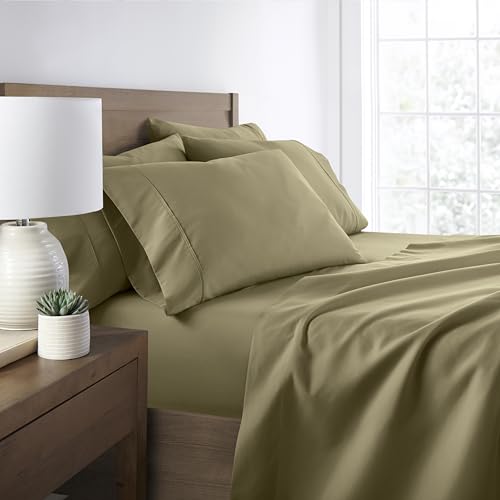"Linen Market Queen Sheet Set 6 Piece - Ultra Comfortable & Breathable Cooling Queen Bed Sheets - Deep Pocket & Wrinkle-Free Sheets Fits 16"" Mattress - Extra Soft & Oeko-TEX Certified - Sage"