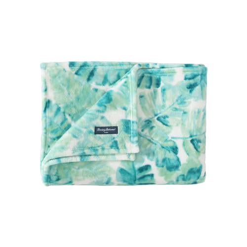 "Tommy Bahama - Throw Blanket, Plush Fleece Bedding, Tropical Home Decor for Bed or Couch (Weekend Green, 50"" x 70"")"