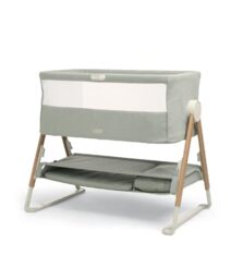 Mamas & Papas Lua Bedside Crib, Removable Bassinet, Drop-down Sides, includes Mattress, 0-6 Months, Sage