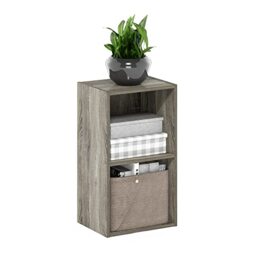 Furinno PASIR 2-Tier Open Shelves Bookcase, French Oak