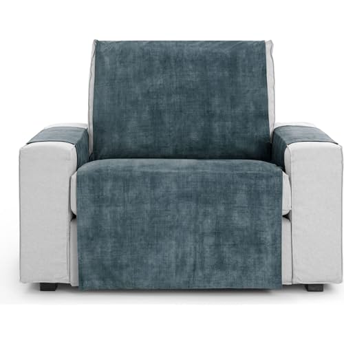 ECOMMERC3 Universal and Versatile 1 Seater Sofa Cover ??? Blue Sofa Cover Protector Easy to Install for Back, Seat and Arms