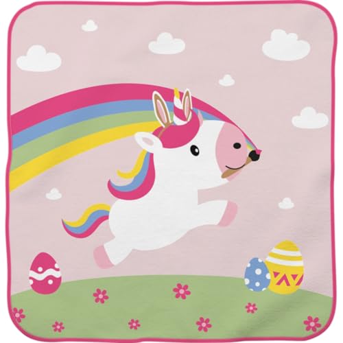 GRUSS & CO Magic Hand Towel with Unicorn Motif, Guest Towel, 30 cm x 30 cm, Pressed, Cotton, Gift for Children, Easter Nest, 74474