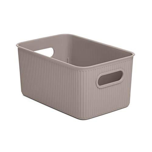 TATAY Storage Basket Baobab BPA-Free Compact Versatile Design - Storage Basket Household - Capacity 5 L - Dimensions 18,1x27,2x13 cm - BPA-Free Material - Integrated Carry Handles, Taupe