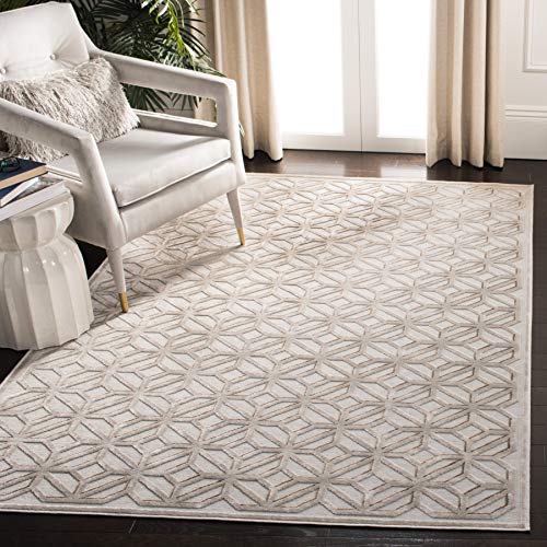 Safavieh Transitional Indoor Woven Rectangle Area Rug, Paradise Collection, PAR949, in Silver, 122 X 170 cm for Living Room, Bedroom or Any Indoor Space