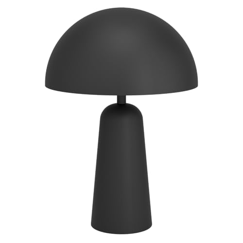 Eglo Bedside lamp Aranzola, Geometric Side Table Light, Living Room and Bedroom Lighting Made of Black and White Metal, E27 Socket