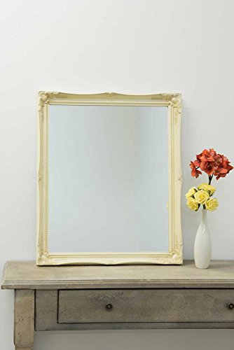 "Large Ivory Ornate Shabby Chic Wall Mounted Mirror 28"" X 24"", 71cm X 61cm"