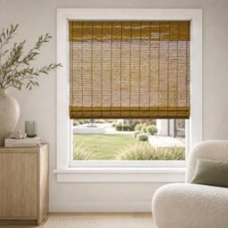 "CHICOLOGY Bamboo Roman Shades - Smart Choice Eco-Friendly Light Filtering Blinds for Windows, Premium Quality, Ideal for Home, Fox, 31""W X 64""H"