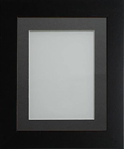 Frame Company Watson Matte Black Picture Photo Frame fitted with Perspex, 36x24 inch with Grey Mount for image size 30x20 inch