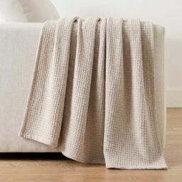 Nautica Cotton Medium-Weight Bedding, Home Decor for All Seasons Blanket, Queen, Baird Beige