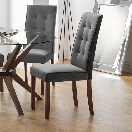 Julian Bowen Madrid Dining Chairs, Set of 2, Grey - H103 x W41 x D63.5cm