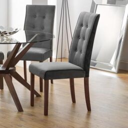 Julian Bowen Madrid Dining Chairs, Set of 2, Grey - H103 x W41 x D63.5cm