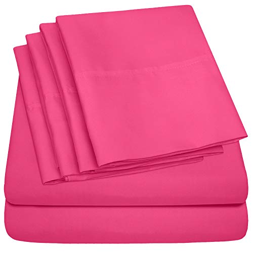 Sweet Home Collection 6 Piece Bed Sheet Set, Full, Fuschia