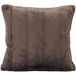 "Riva Paoletti Empress Square Feather Filled Cushion Brown-Super Soft Faux Fur-Reversible-Zip Closure-Machine Washable-100 Case (18"" x 18"" inches), Polyester, Taupe, 45 x 45cm"
