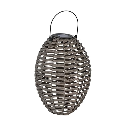 Eglo Solar Lantern Z_Solar, Outdoor lamp with Handle, Light Fixture for Balcony and Garden, Grey Metal and Plastic, Warm White Lighting, IP44, 31 cm