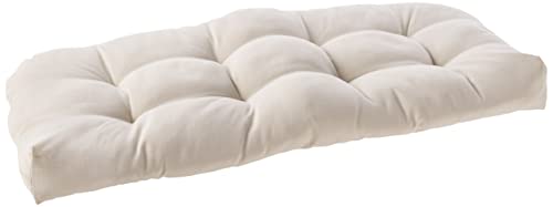 "Sweet Home Collection Patio Chair Cushions Outdoor Loveseat Lounge Seat Pads Premium Comfortable Thick Fiber Fill Tufted 44"" x 19"", 1 Count (Pack of 1), Cream"