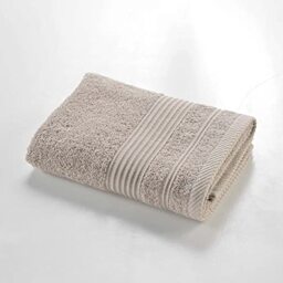 douceur d'intérieur, Tendresse Bath Towel 50 x 90 cm Taupe Plain Terry Cloth