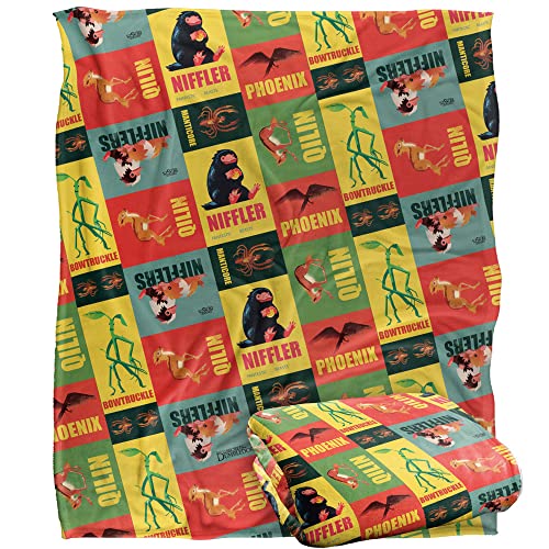 FANTASTIC BEASTS The Secrets of Dumbledore Blanket, 152 x 127 cm Beasts Pattern Silky Touch Super Soft Throw Blanket