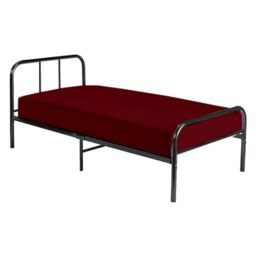 1 Piece Cot Fitted Sheet 28 x 75, 100% Brushed Microfiber,Burgundy