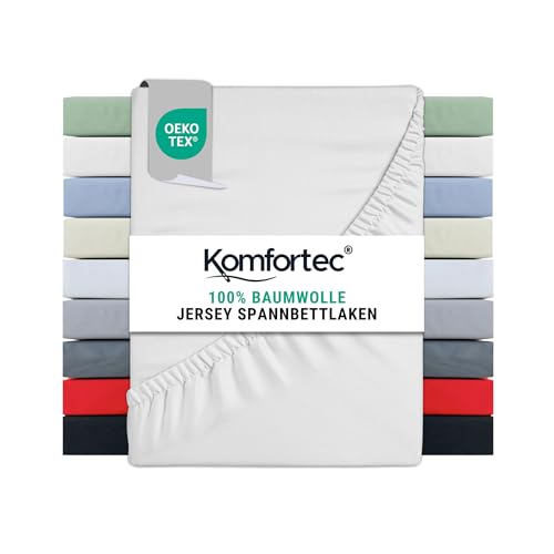 Komfortec Super King Fitted Sheet 100% Cotton, 11 inch (30 cm) Deep Pocket - White