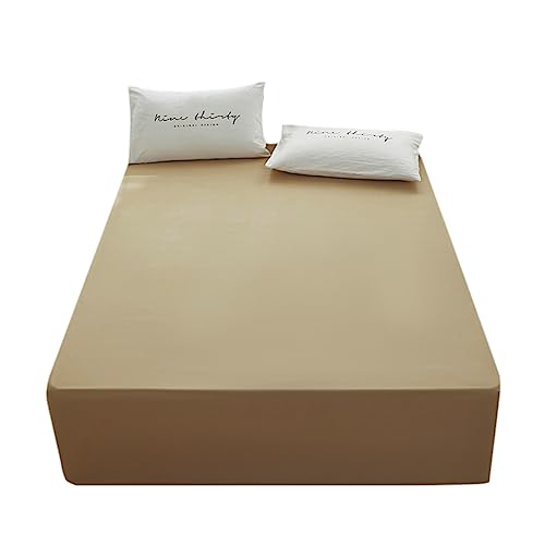 Bedding Full Fitted Sheets Bedsheet Only Full Size-Deep Pocket-Bottom Sheet-Fits 15inches Bed Matress-Soft and Microfiber-Easy Care-Camel