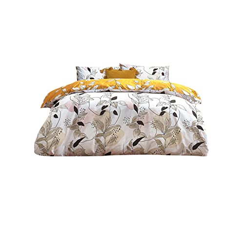 furn. Caliko Super King Duvet Cover Set, Cotton, Polyester, Natural/Ochre