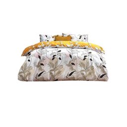 furn. Caliko Super King Duvet Cover Set, Cotton, Polyester, Natural/Ochre