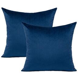 VAKADO Dark Blue Velvet Cushion Covers 20X20 Dark Blue Decorative Pillow Cases Soft Solid Square Home Decor for Couch Sofa Bedroom Car Set of 2