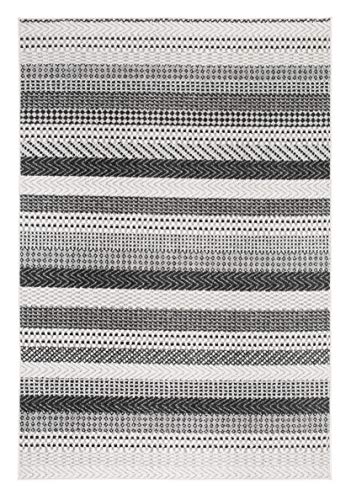 andiamo Woven Rug Bolonia Ornamental Pattern Runner, Polypropylene, Light grey stripes, 60 x 110 cm