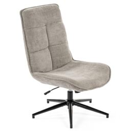 MEUBLE COSY Swivel Accent Chair High Back for Living Room Reclining Function, 360° Rotation, Metal Crossed Leg, Armless Design for Bedroom, Chenille Fabric, Grey