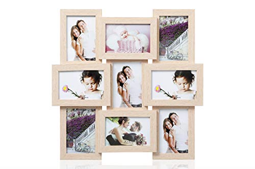ARPAN MDF Multi Apperture Picture/Photo Frame, Holds 9 x 6''X4'' Photos (Natural)