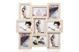 ARPAN MDF Multi Apperture Picture/Photo Frame, Holds 9 x 6''X4'' Photos (Natural)