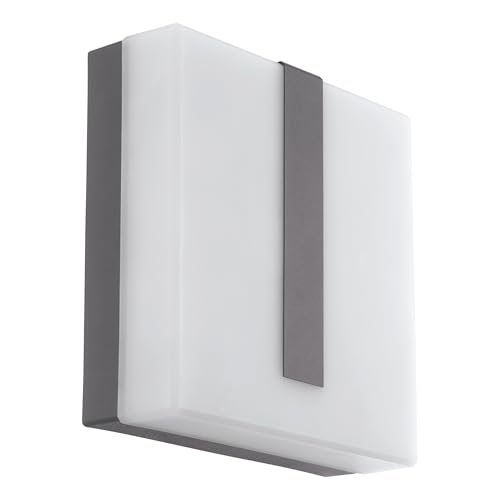 Eglo Smart Home LED Wall Light Torazza-C, Outdoor Wall Lamp, Frosted Plastic and Anthracite Steel, Warm White, IP44