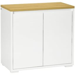 HOMCOM Kitchen Sideboard with Double Doors and Adjustable Shelf, White