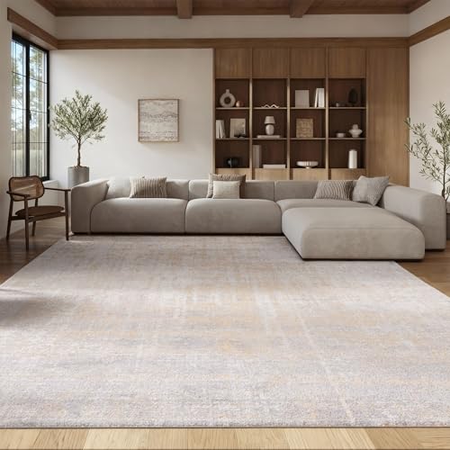 SAFAVIEH Modern Rug for Living Room, Dining Room, Bedroom - Adirondack Collection, Short Pile, in CREMEGold, 183 X 274 cm