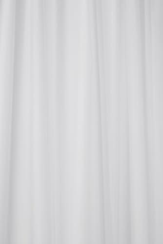 Croydex Plain White Textile Shower Curtain, 1800 x 1800mm - Weighted Hem to Prevent Clinging - Machine Washable - 100% Polyester - Proseal Coated Fabric for Excellent Water Repellency