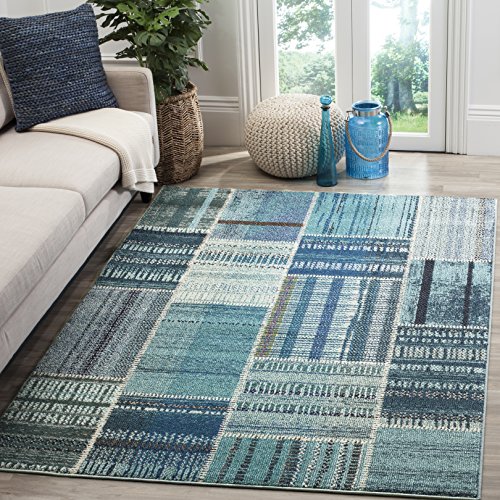 Safavieh Boho Chic Indoor Woven Rectangle Area Rug, Monaco Collection, MNC215, in Multi, 155 X 231 cm for Living Room, Bedroom or Any Indoor Space