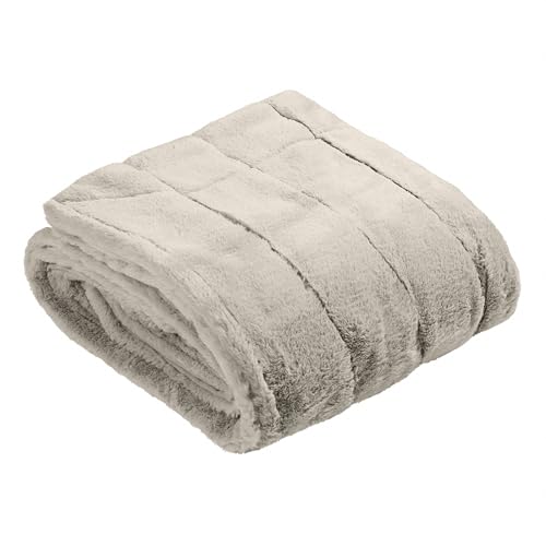 Paoletti Empress Faux Fur Throw – Soft Elegant Heavyweight Minimalist Décor Blanket for Bed or Sofa (Grey - 140x200cm)