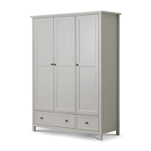 Julian Bowen Maine 3 Door Combination Wardrobe, Dove Grey