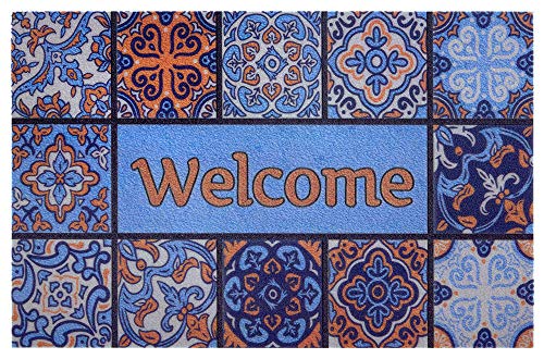 Hanse Home Printed Doormat Flocked 3D Look with Non-Slip PVC Floor Dirt Trapper Mat Door Mat Dirt Trapper Entrance Rug Indoor and Outdoor Various Designs, 45 x 70 cm, Welcome 8