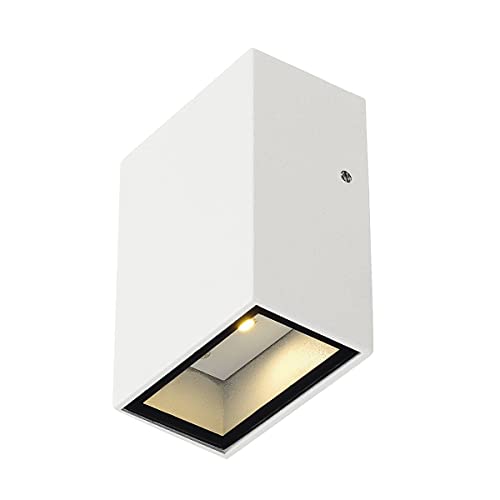 SLV Surface-Mounted Wall Light Quad 1 / Illumination for Walls, Paths, entrances, Surface-Mounted Outdoor Light, Garden lamp / IP44 3000K 4.6W 100lm 90 Degrees