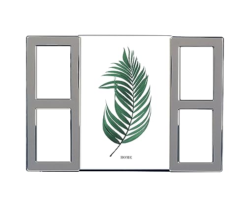 Inov8 Framing Tarnish Resistant Silver Plated Picture Frame - Wide Curved Multi Design for One 7x5 Inch(18x12cm) and Four 2x3 (5x8cm) Photos