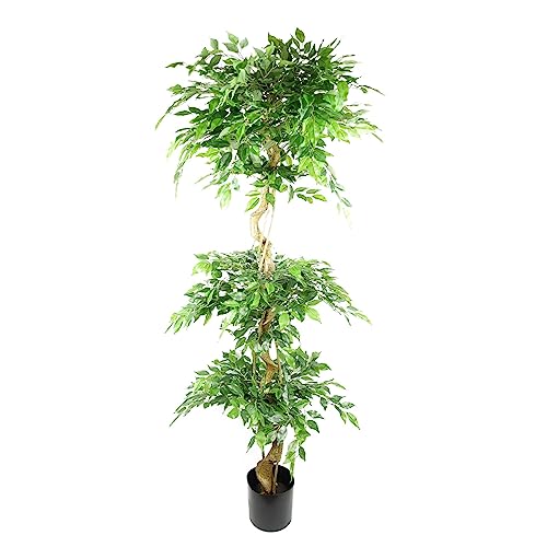 Leaf Realistic Artificial Japanese Fruticosa Ficus Tree, 180 cm